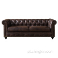 Tufted Chesterfield Sofá Setting Mobiliário de sala de estar